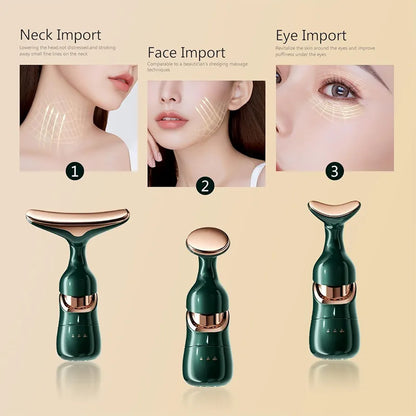 3in1- face Massager Machine for Facial Roller for Glowing Skin with Jawline