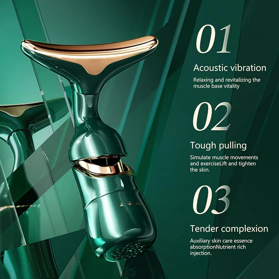 3in1- face Massager Machine for Facial Roller for Glowing Skin with Jawline