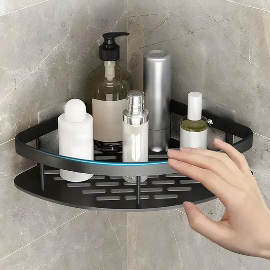 Aluminum Bathroom Corner Shelf for Wall, rustproof, Nail-Free, No Drilling Organizer Holder, Bathroom Shelf for Wall Stand for Corner Holder, Washroom & Bathroom Accessories