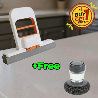 Multi Functional Mini Mop + Free Cleaning Brush With Liquid Soap Dispenser