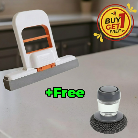 Multi Functional Mini Mop + Free Cleaning Brush With Liquid Soap Dispenser