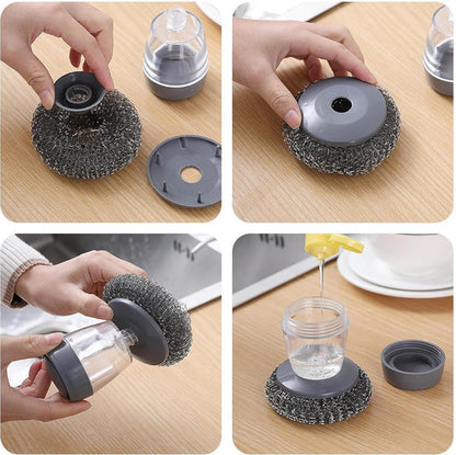 Multi Functional Mini Mop + Free Cleaning Brush With Liquid Soap Dispenser